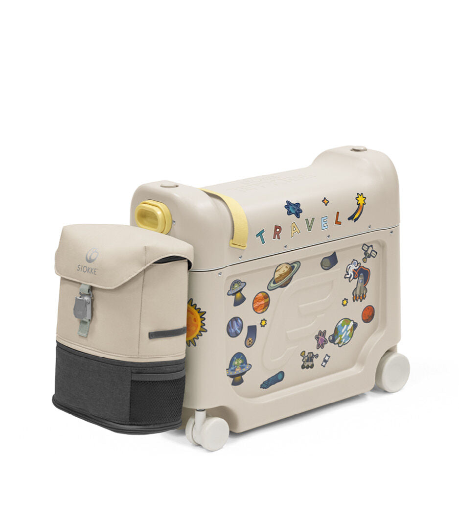 Set da viaggio Stokke® JetKids™ - valigia e zaino, bianco lunare