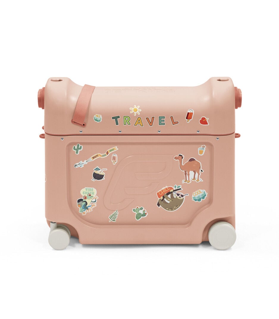 Stokke® JetKids™ BedBox™ - valigia e letto a cavalcioni, rosa corallo
