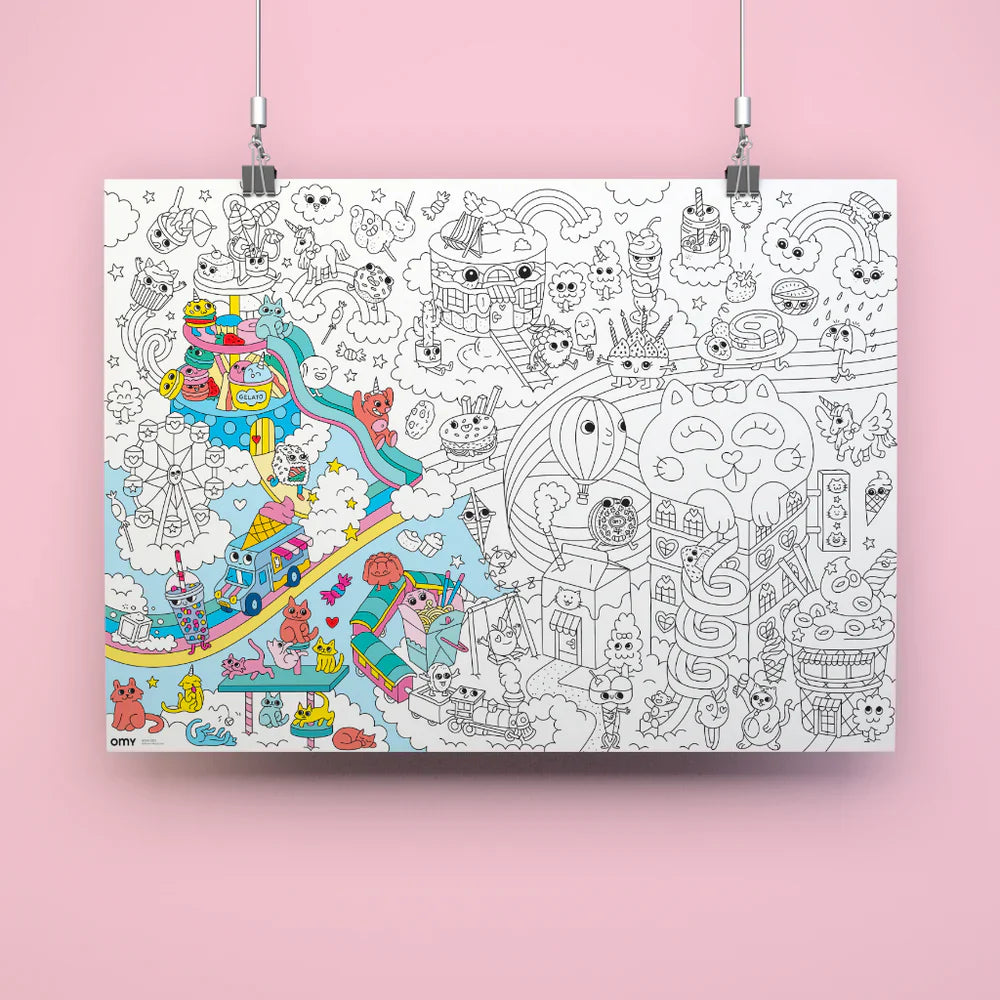 OMY giant coloring poster Kawaii