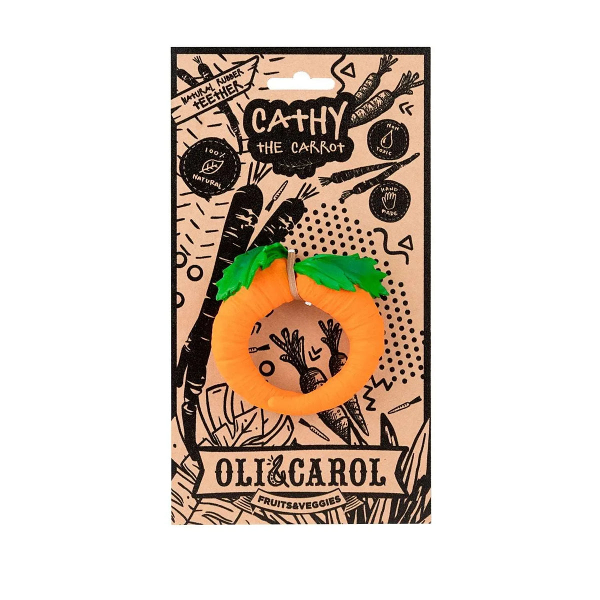 Oli & Carol Cathy the carrot teething ring