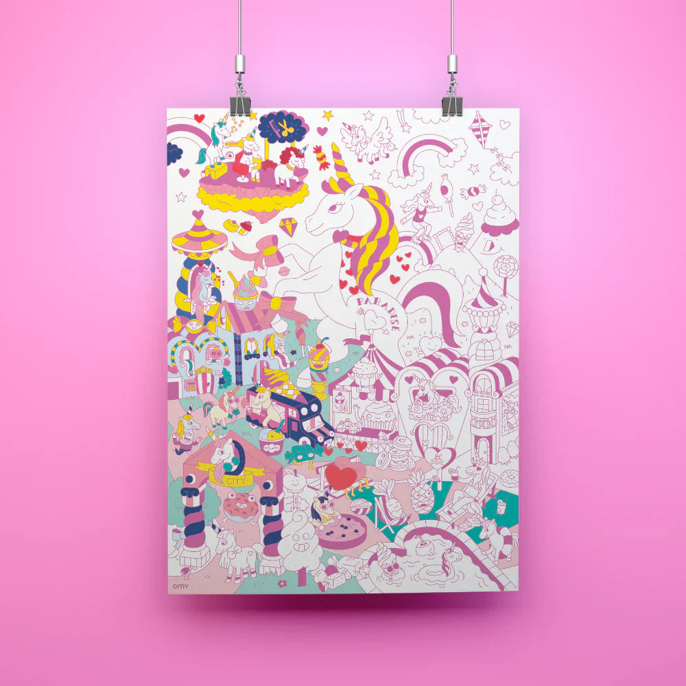 OMY Riesen-Ausmalposter Lilly Unicorn