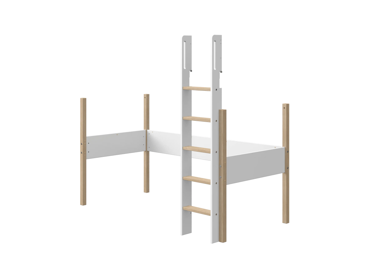 Flexa Nor_bedpart Absturzsicherung, Leiter und Pfosten für Hochbett 90 x 200 cm Eiche