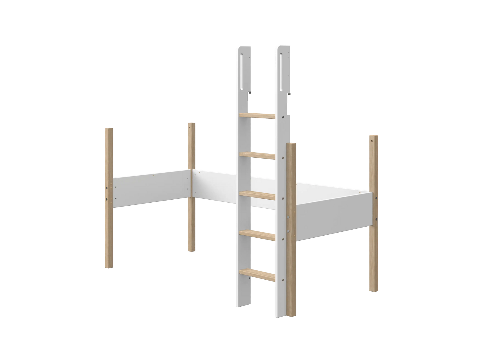 Flexa Nor_bedpart Absturzsicherung, Leiter und Pfosten für Hochbett 90 x 200 cm Eiche