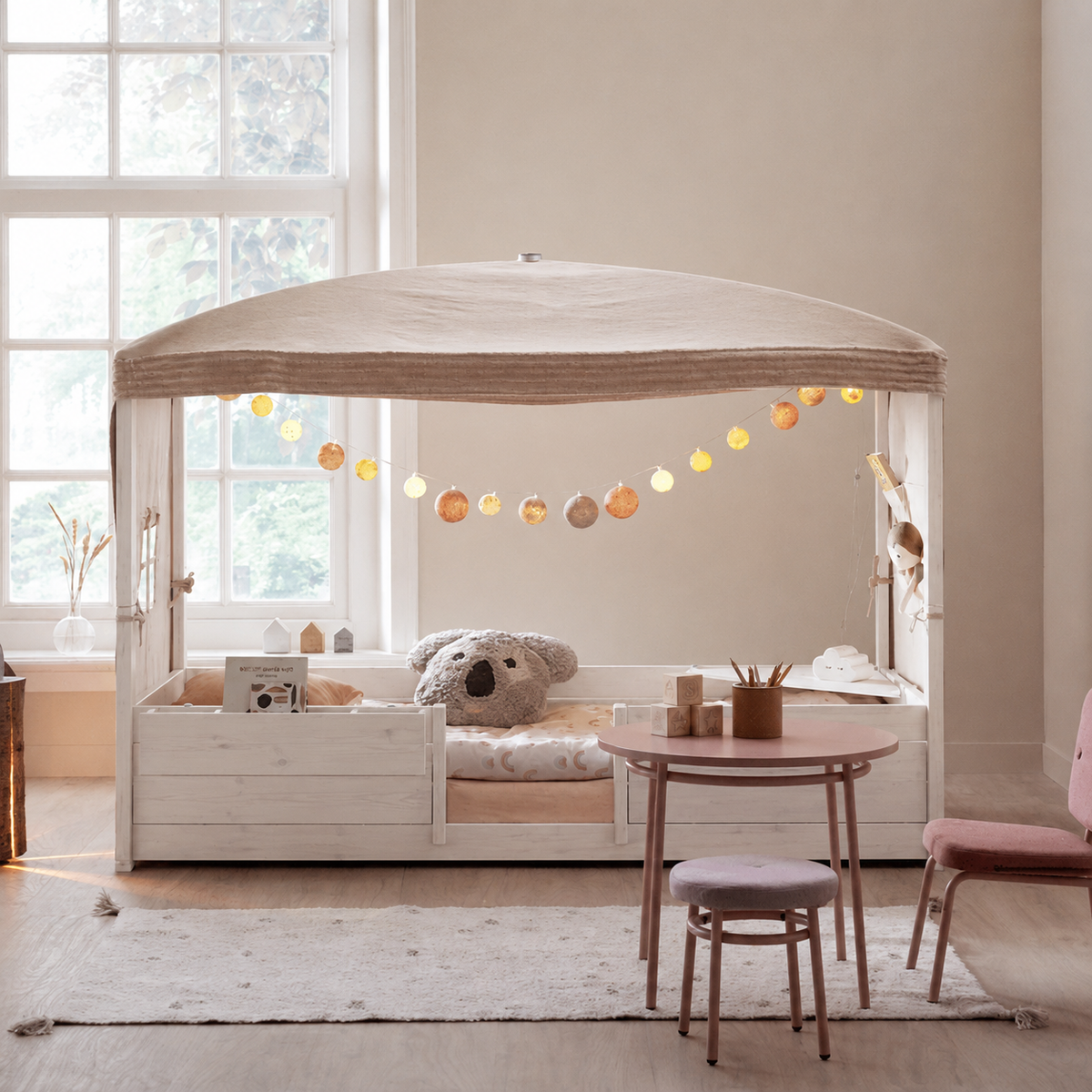 Lifetime Kidsrooms Lit à baldaquin 4 en 1 Whitewash