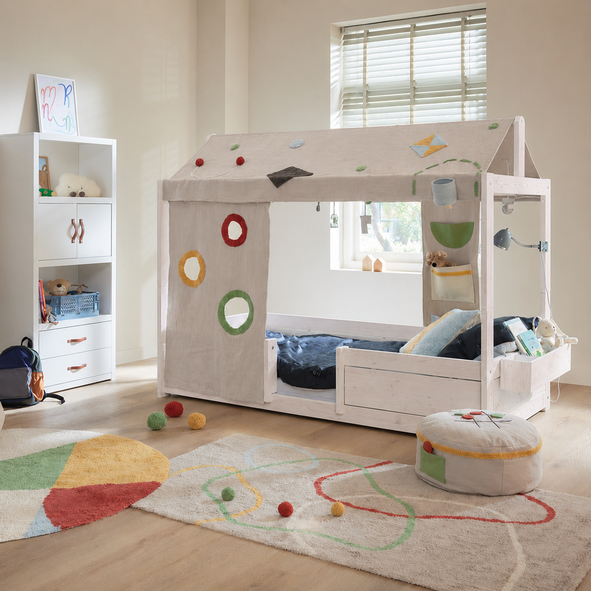 Lifetime Kidsrooms 4-in-1 Kinderbett für Stoffdach Whitewash