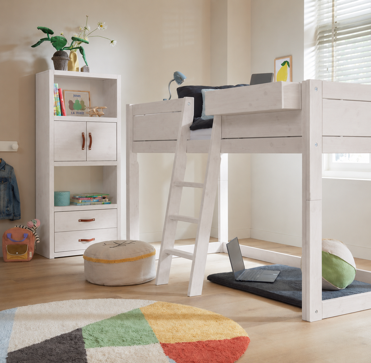 Lifetime Kidsrooms 4-in-1 Kinderbett für Stoffdach Whitewash