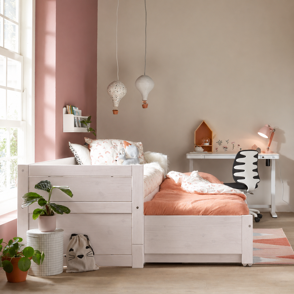 Lifetime Kidsrooms Lit de jour avec lit d'appoint & tiroir de lit - Original Whitewash