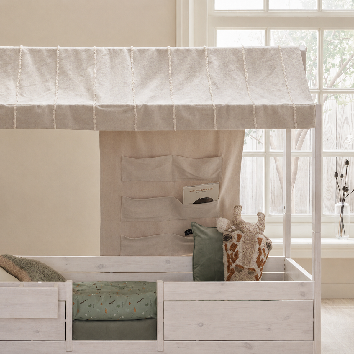 Lifetime Kidsrooms Kinderbett mit Gestell für Stoffdach - Original Whitewash