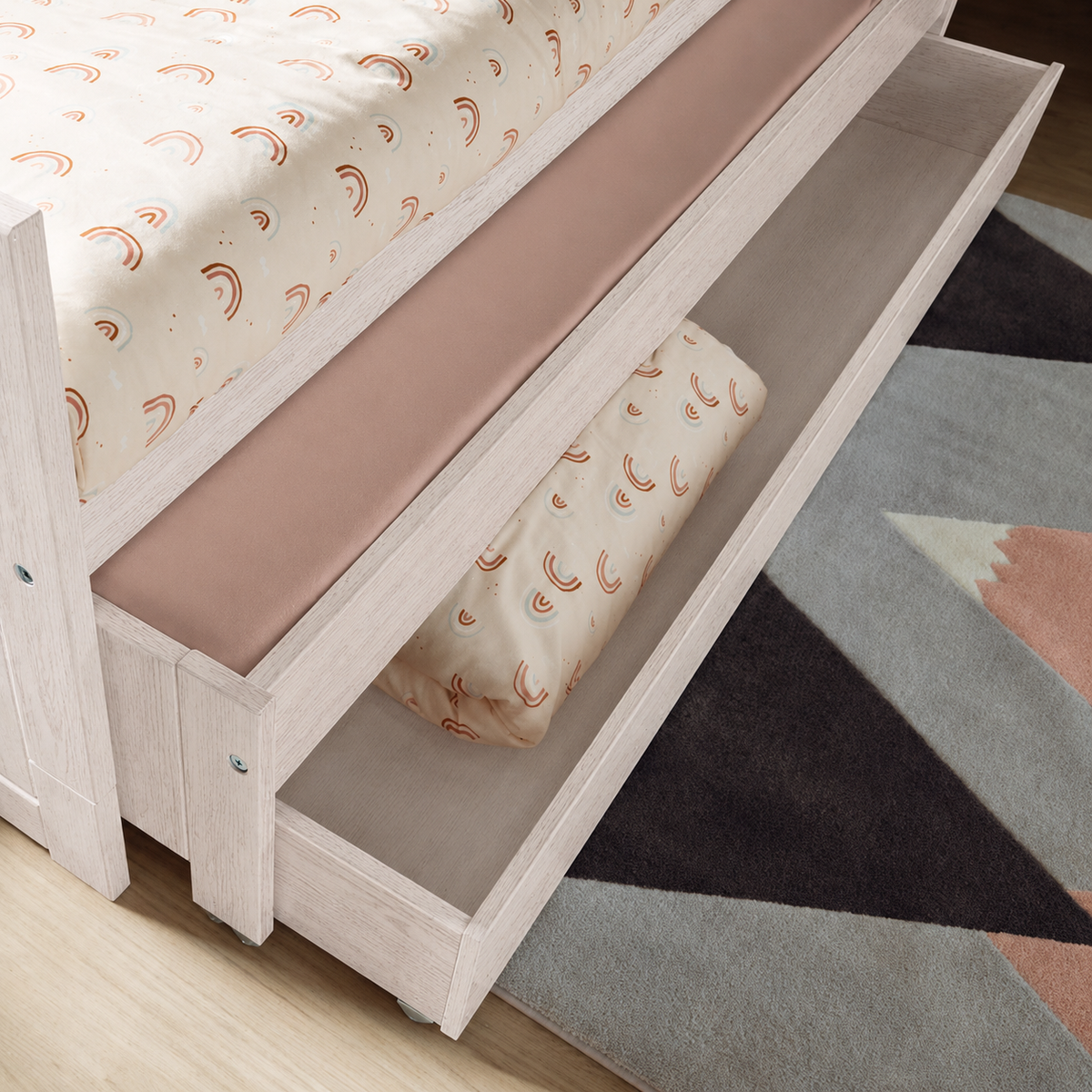 Lifetime Kidsrooms Tiroir de lit pour lit de jour avec lit d'appoint Whitewash