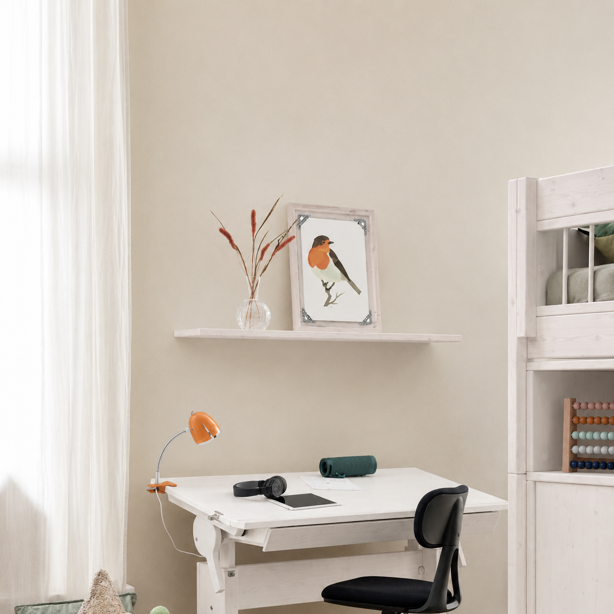 Lifetime Kidsrooms Floating bookcase 120 cm Whitewash