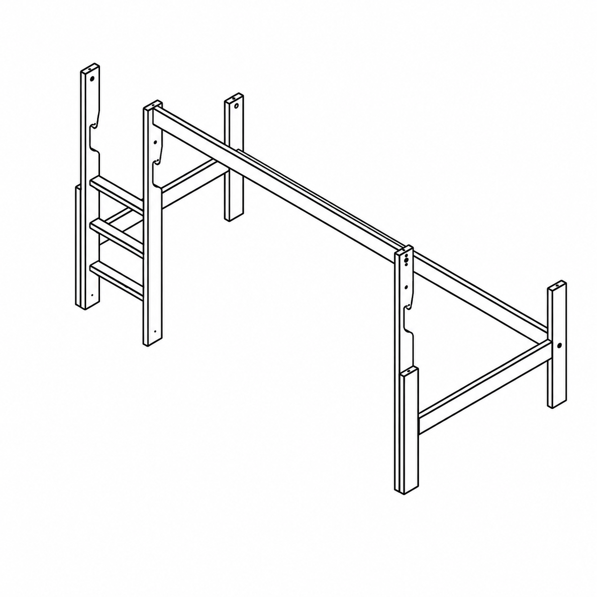 Lifetime Kidsrooms Kit de transformation pour lit mezzanine 128 cm avec échelle Whitewash