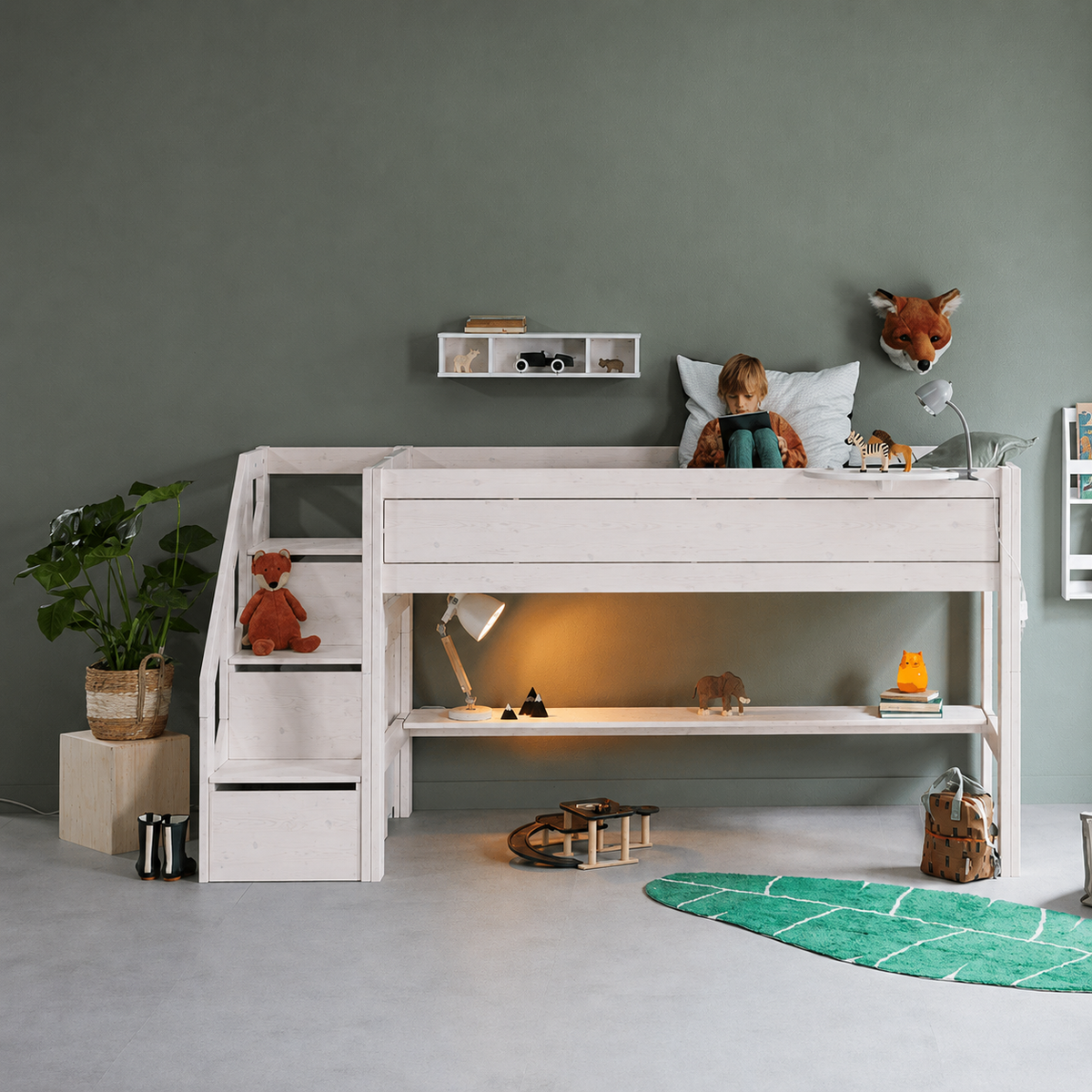 Lifetime Kidsrooms Scale per letto a soppalco 128 cm Whitewash