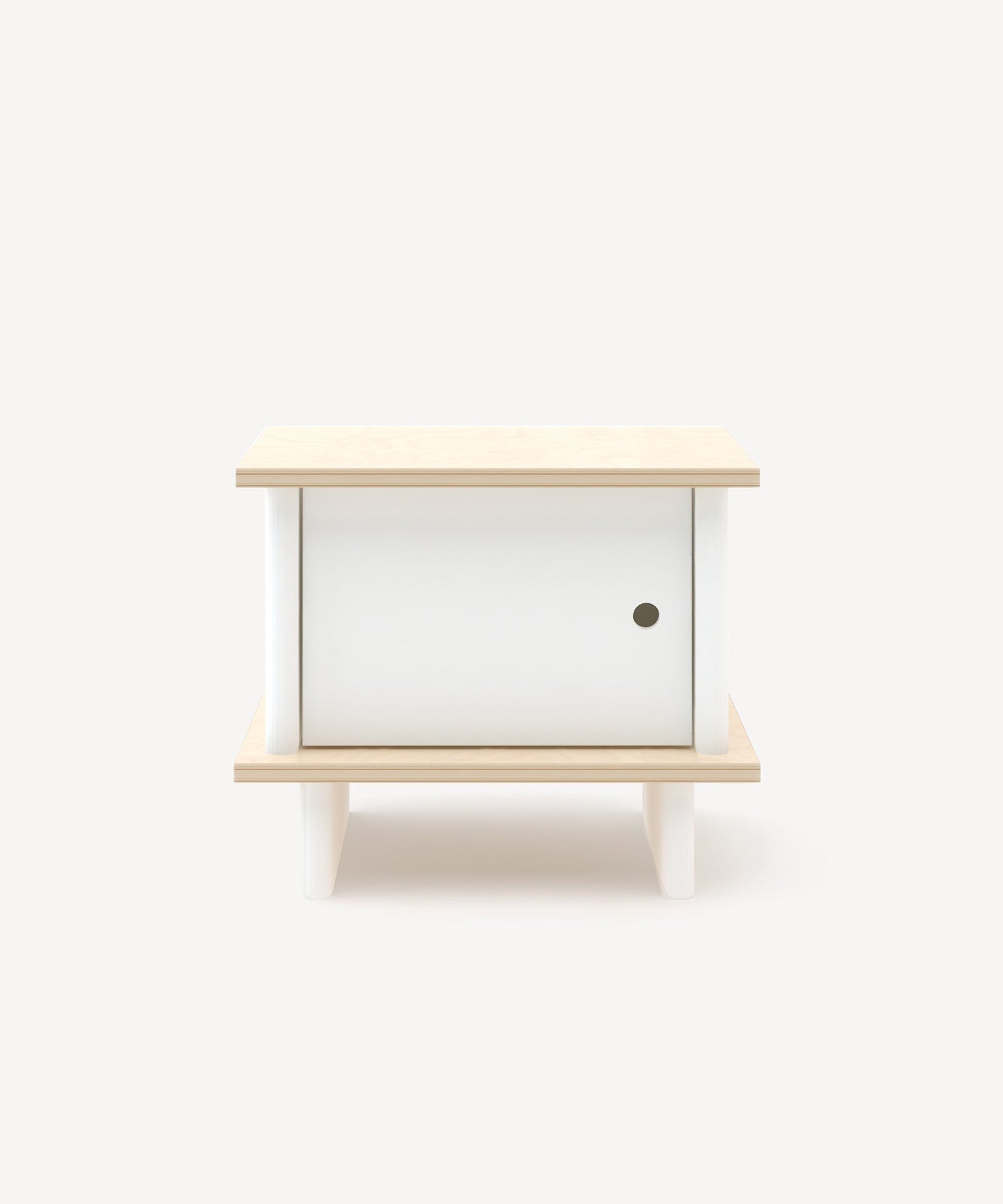 Comodino Oeuf NYC ML, bianco / betulla