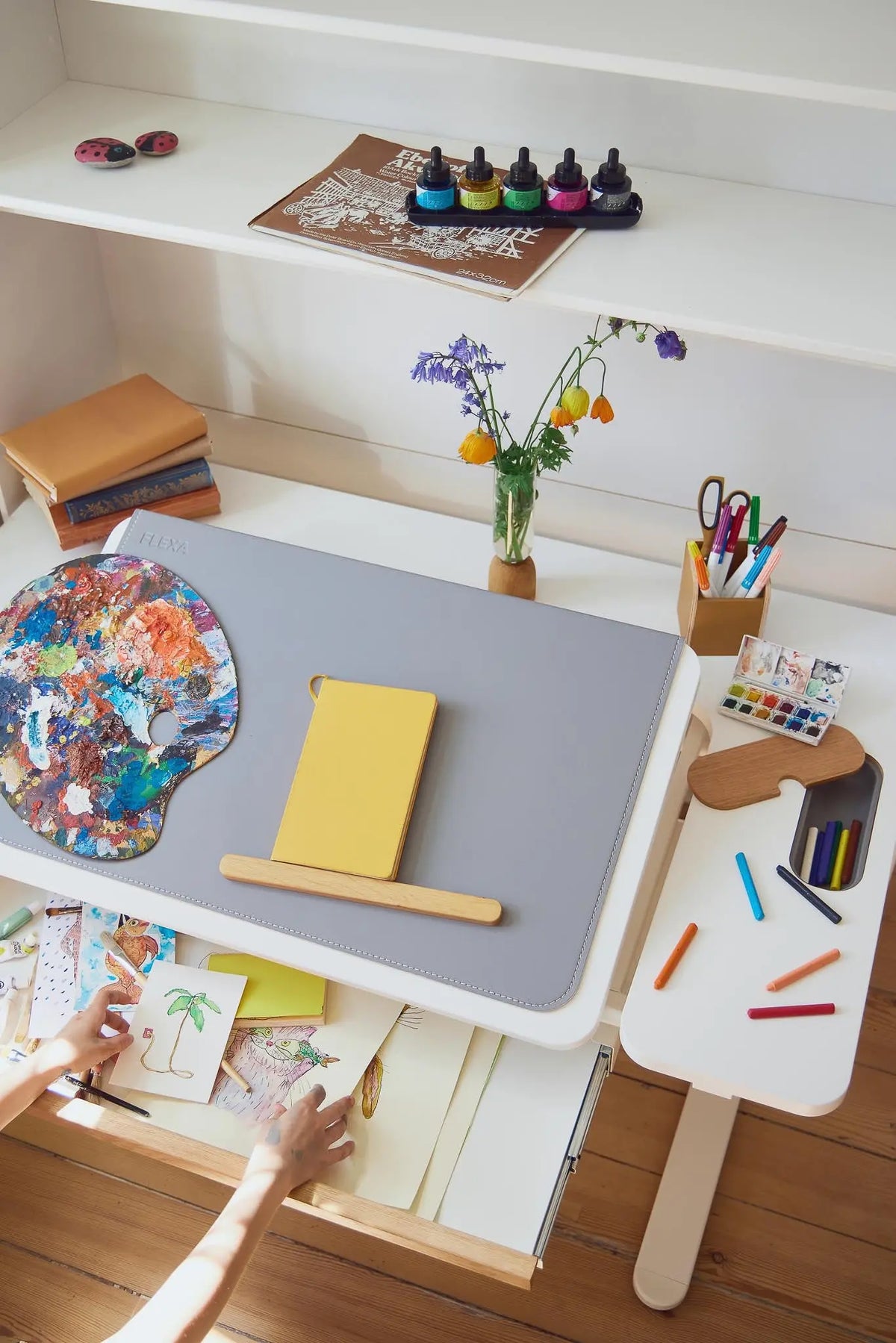 Flexa Study MOBY Middle Up Schreibtisch Weiss