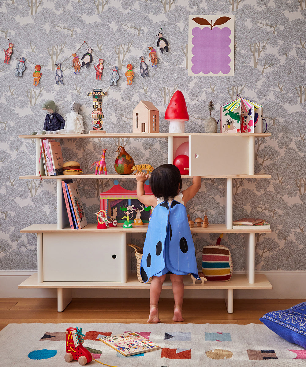 Oeuf NYC mini library, white / birch
