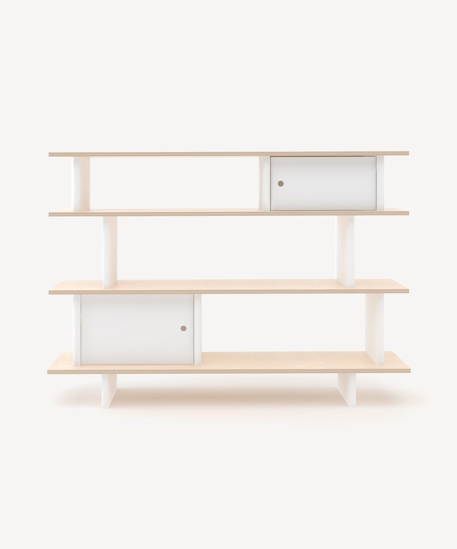 Oeuf NYC Mini-Bibliothek, Weiss / Birke