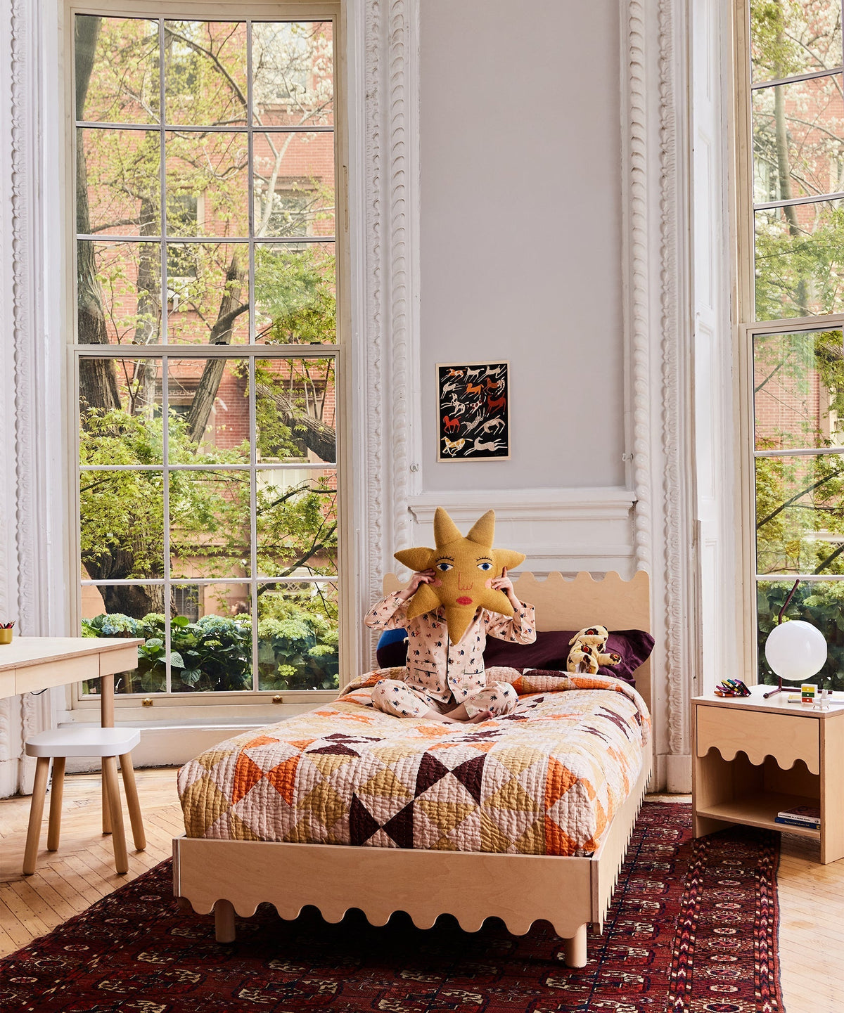 Oeuf NYC Moss single bed, birch