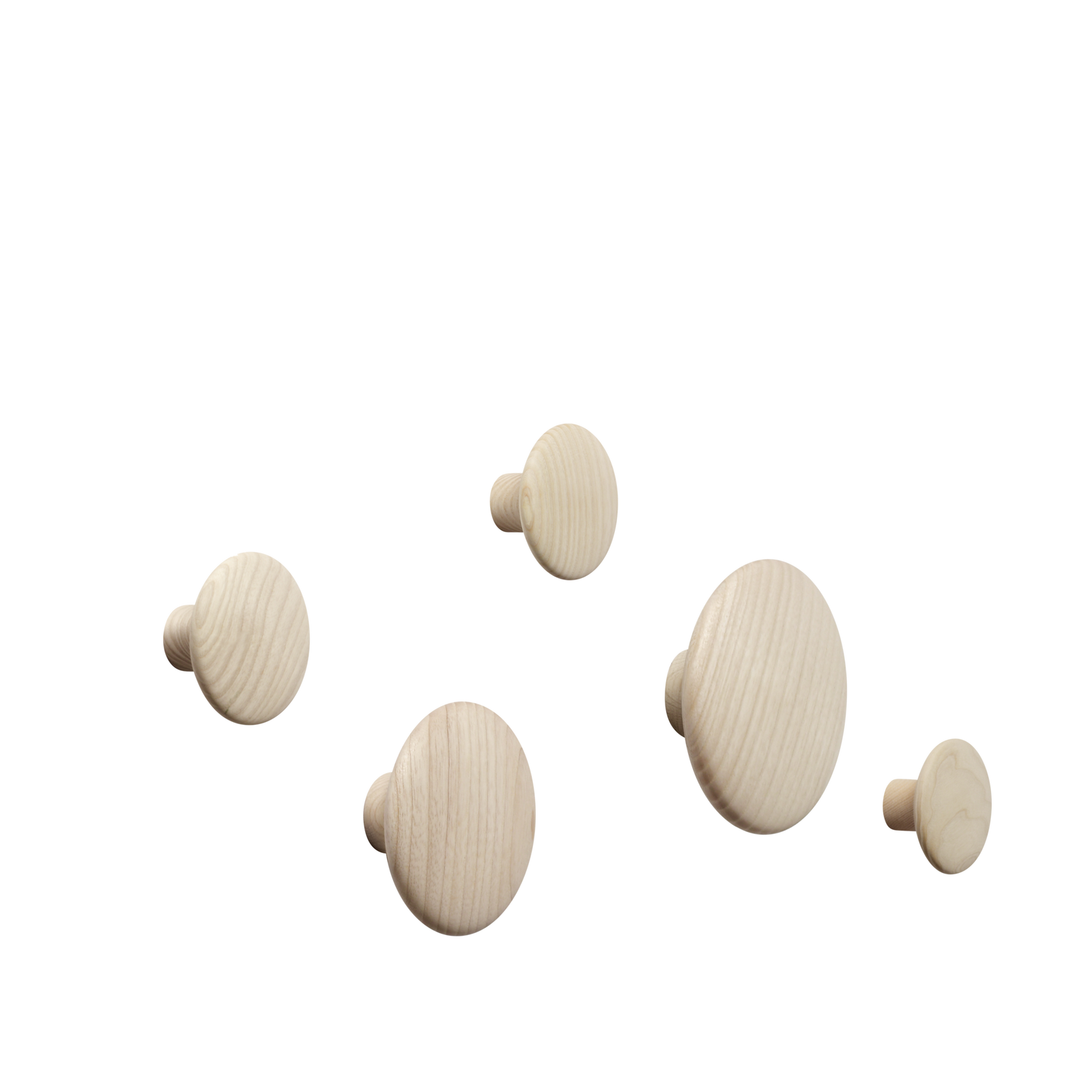 Muuto Dots Wood Crochets muraux, set de 5, chêne