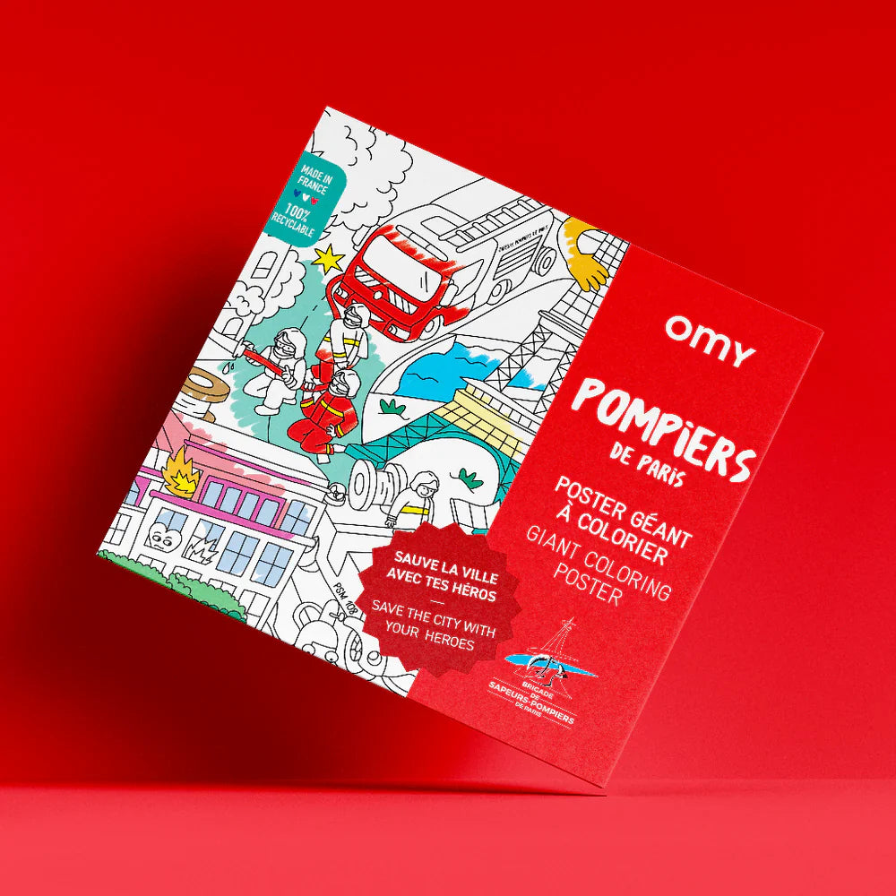 OMY Poster géant à colorier Pompiers