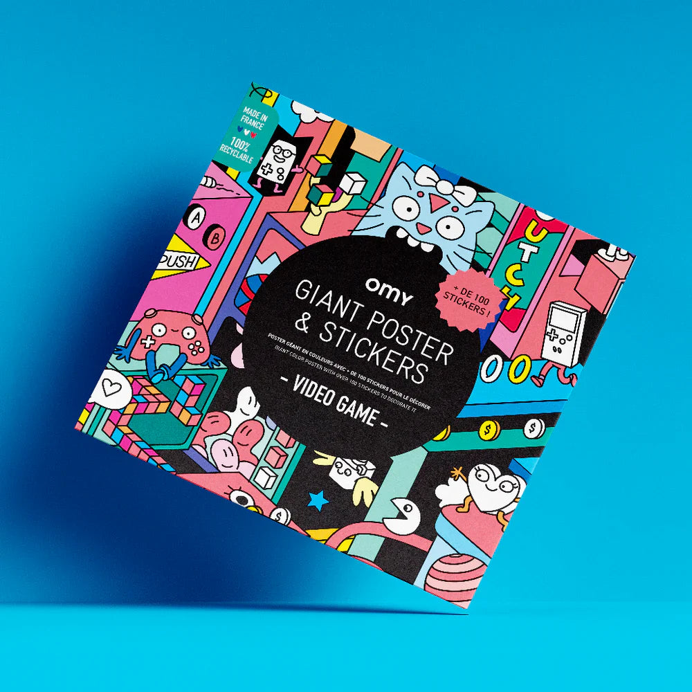 Poster OMY Video Game avec 100 autocollants