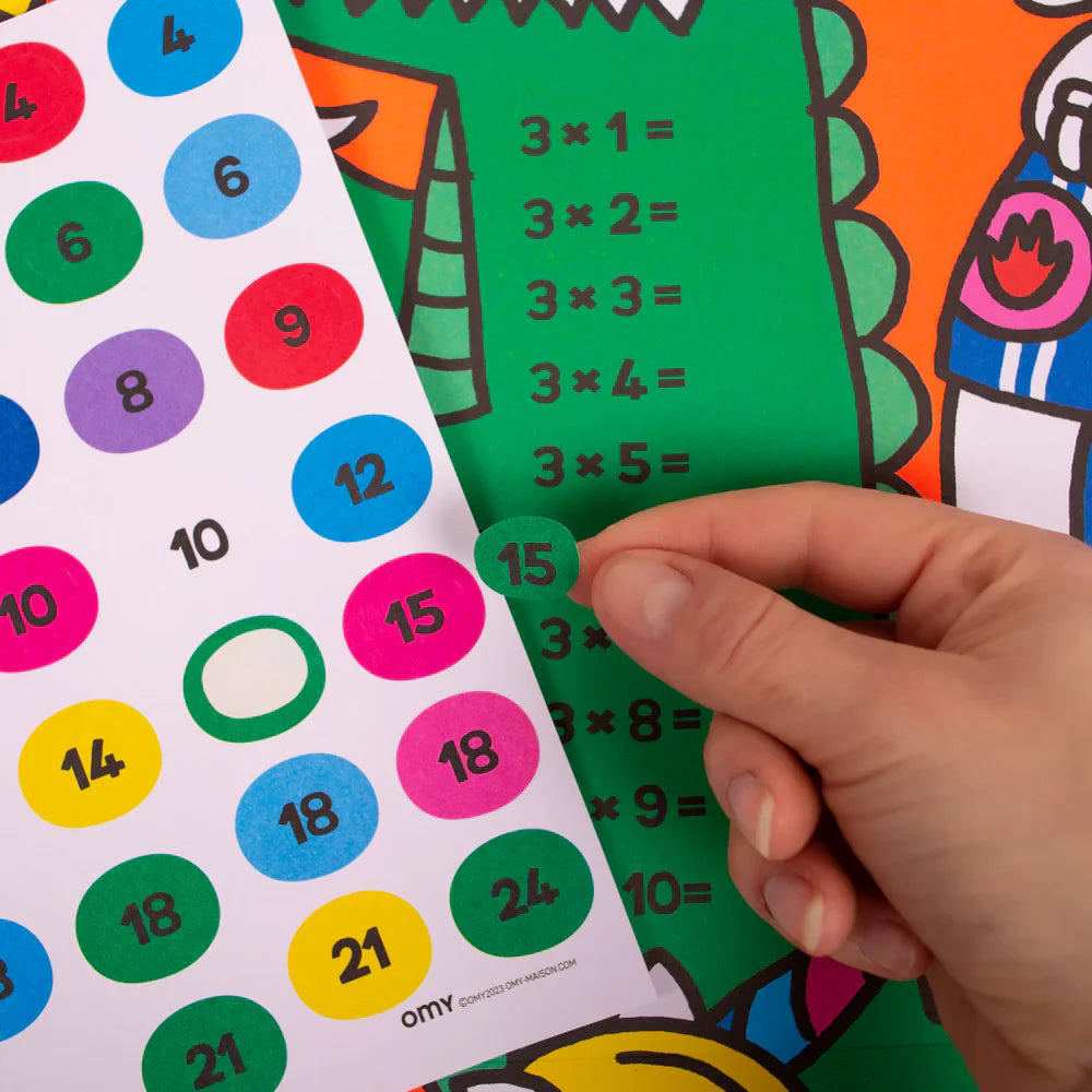 OMY poster multiplication with 115 stickers