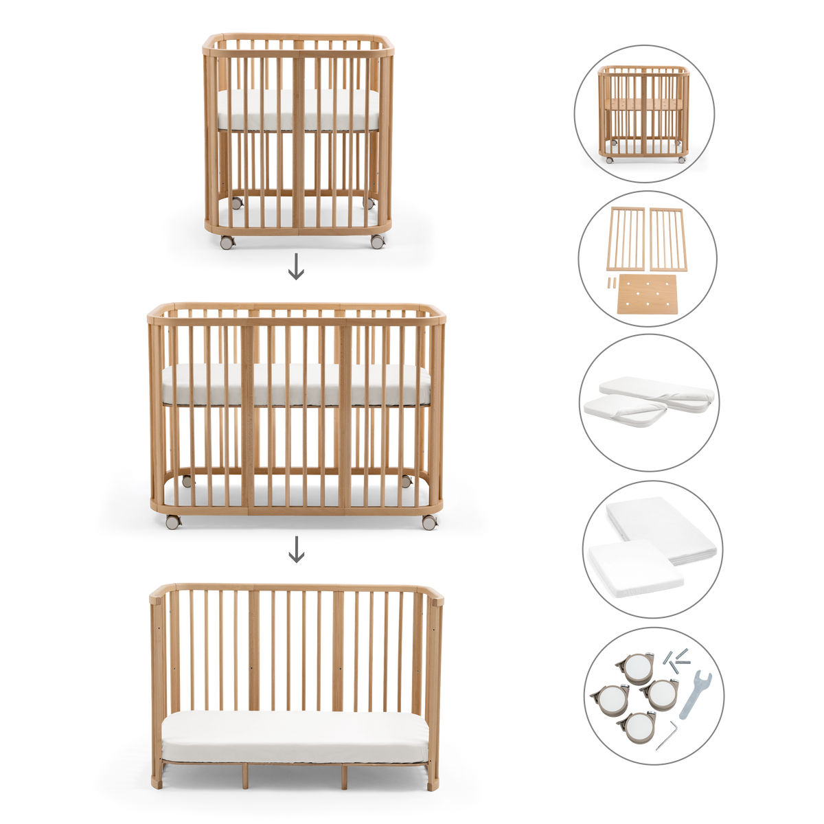 Ensemble complet de lit d'enfant évolutif Stokke Nighti, couleur Nature - Photo 16