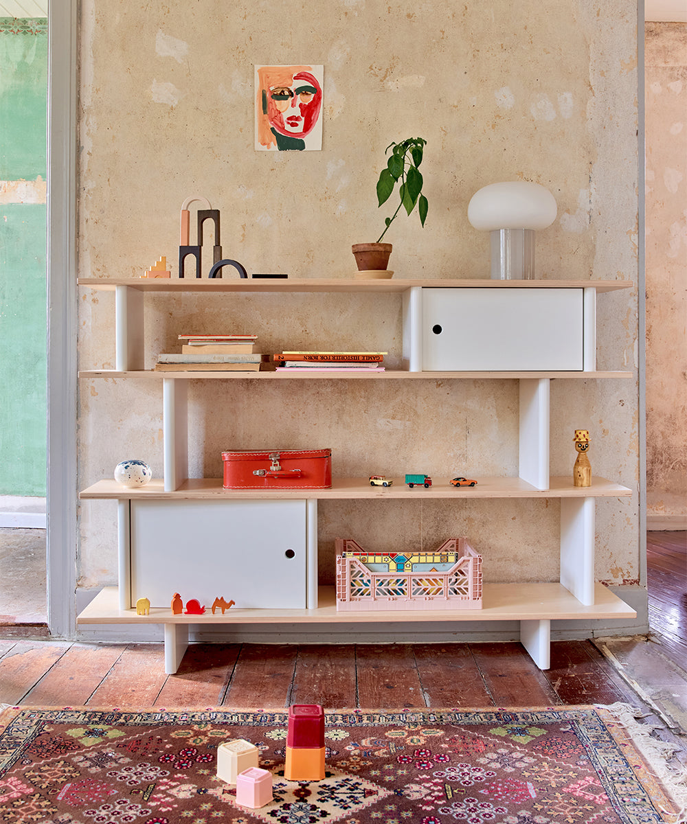 Oeuf NYC mini library, white / birch