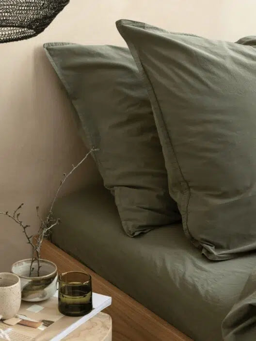 Oona fitted sheet olive