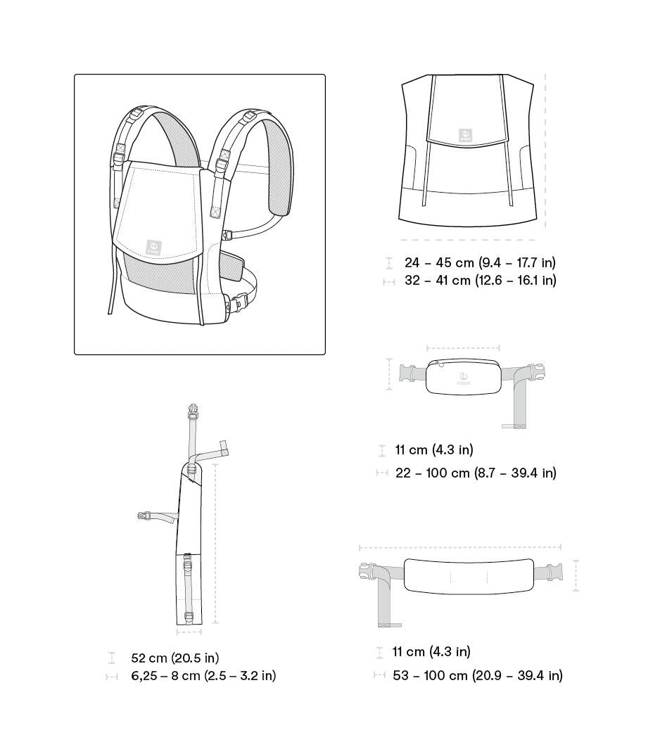 Stokke® Limas™ Baby Carrier Mesh - Il marsupio traspirante, antracite
