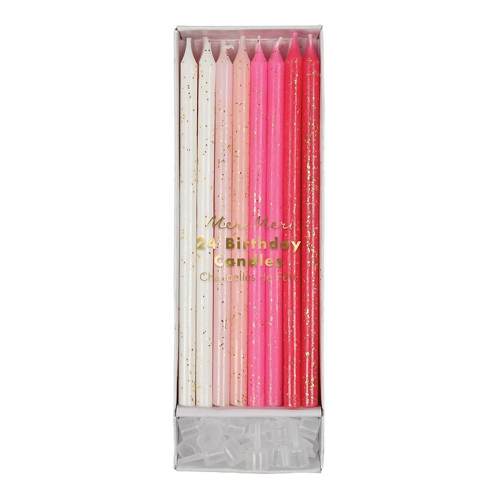Meri Meri Pink Glitter Candles