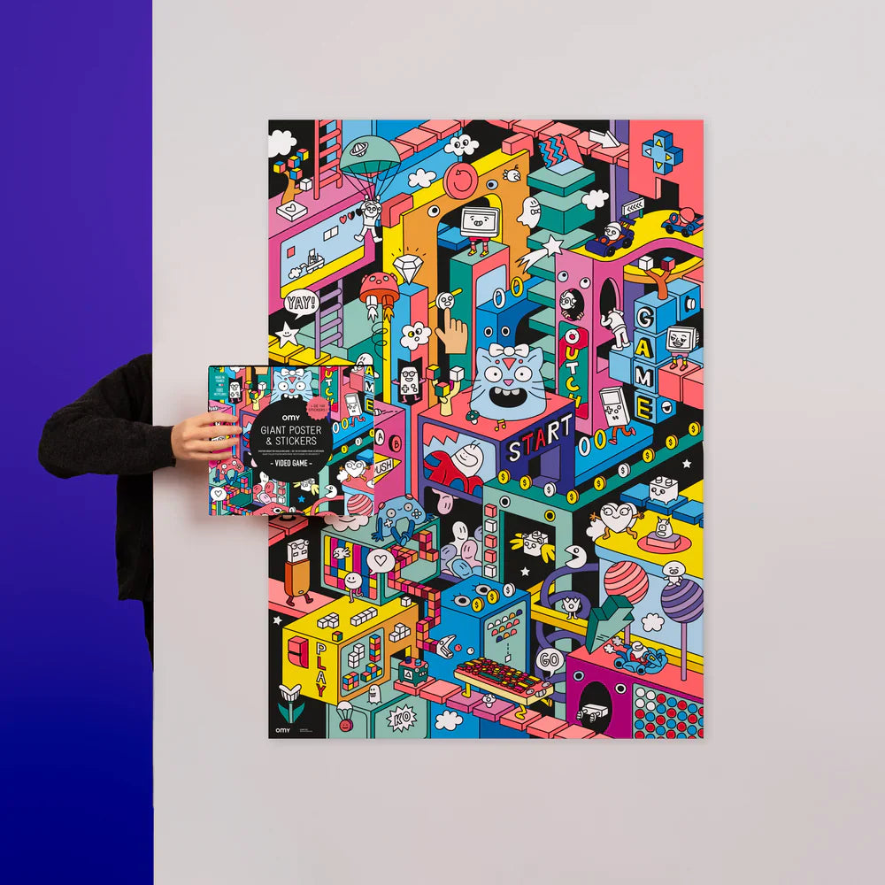 Poster OMY Video Game avec 100 autocollants
