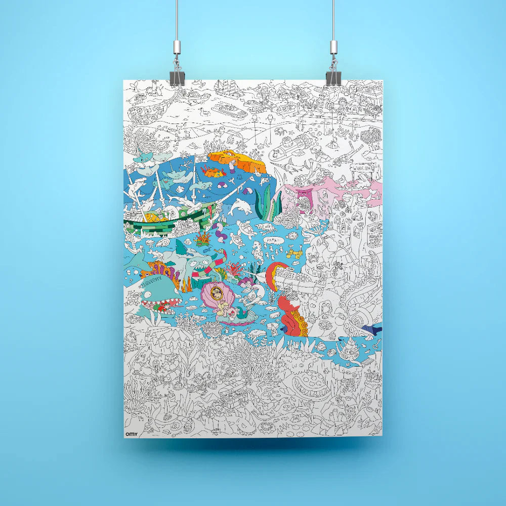 OMY Poster géant à colorier Ocean