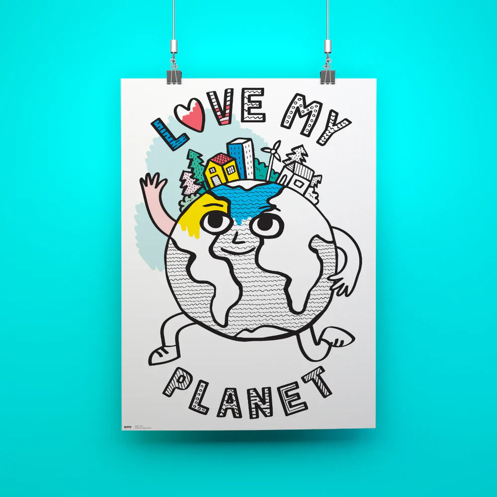 Poster géant à colorier OMY Love My Planet
