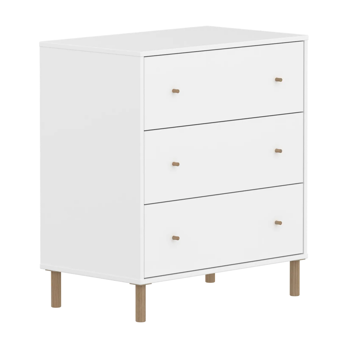 Flexa Saga Kommode, 3 Schubladen Weiss/Eiche