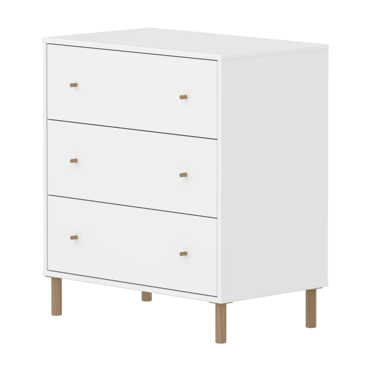 Flexa Saga Kommode, 3 Schubladen Weiss/Eiche