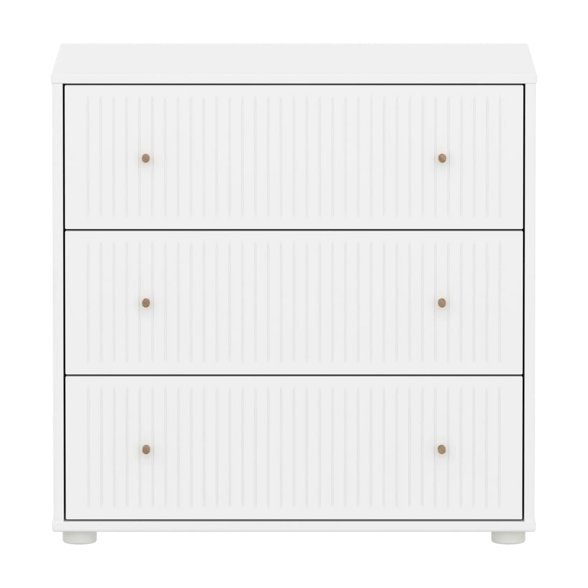 Flexa Saga Kommode, 3 Schubladen mit Rillen Weiss/Eiche