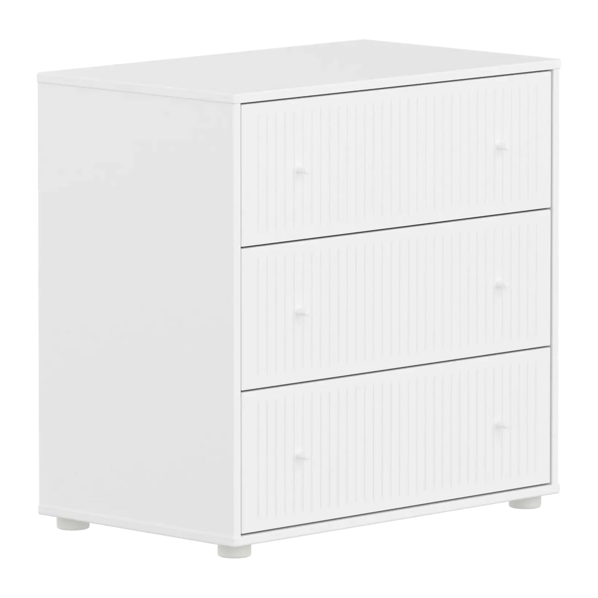 Flexa Saga Kommode, 3 Schubladen mit Rillen Weiss