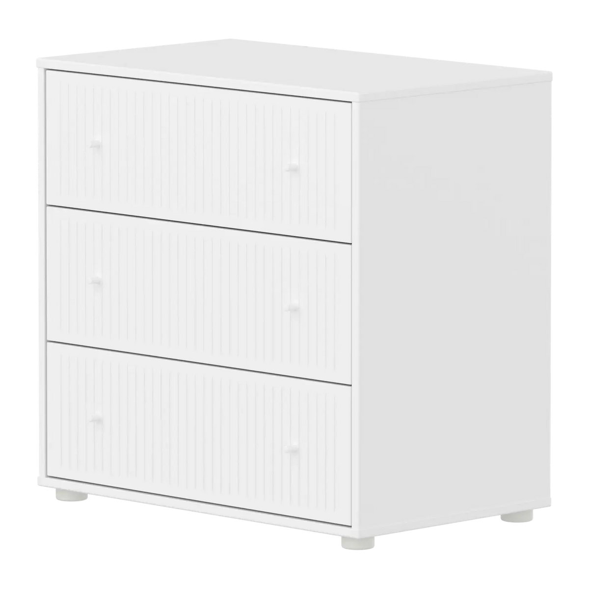 Flexa Saga Kommode, 3 Schubladen mit Rillen Weiss
