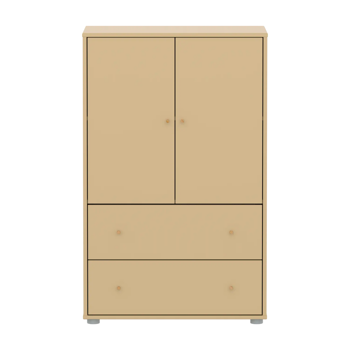 Flexa Saga Schrank, 2 Türen und 2 Schubladen Sand/Eiche/Grau