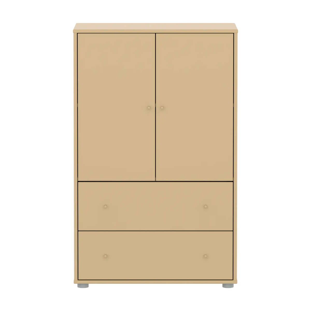 Flexa Saga Schrank, 2 Türen und 2 Schubladen Sand/Grau