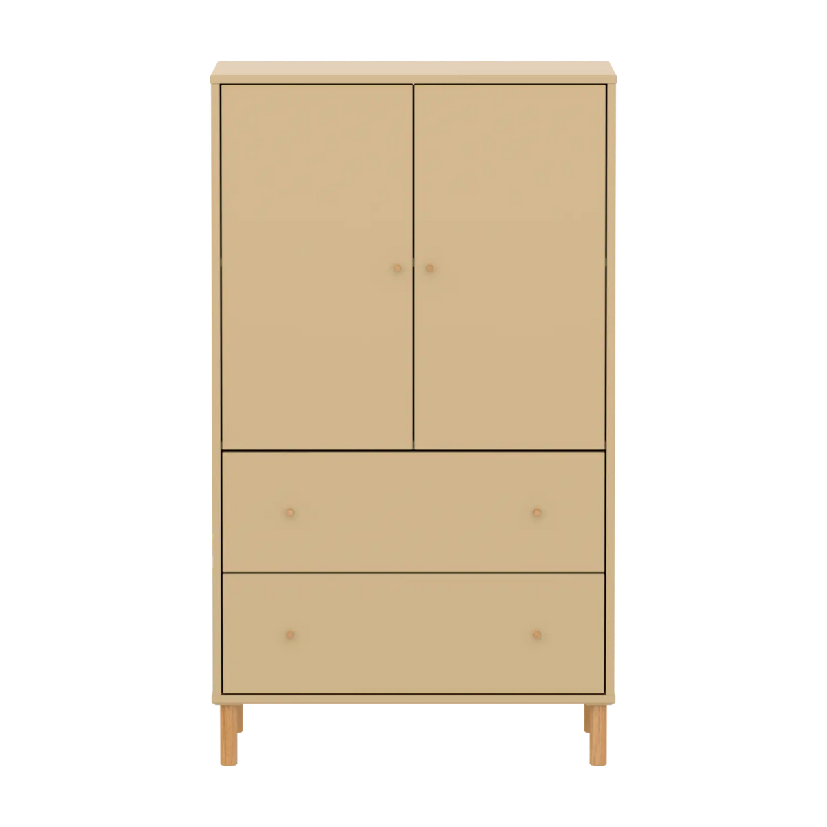 Flexa Saga Schrank, 2 Türen und 2 Schubladen Sand/Eiche