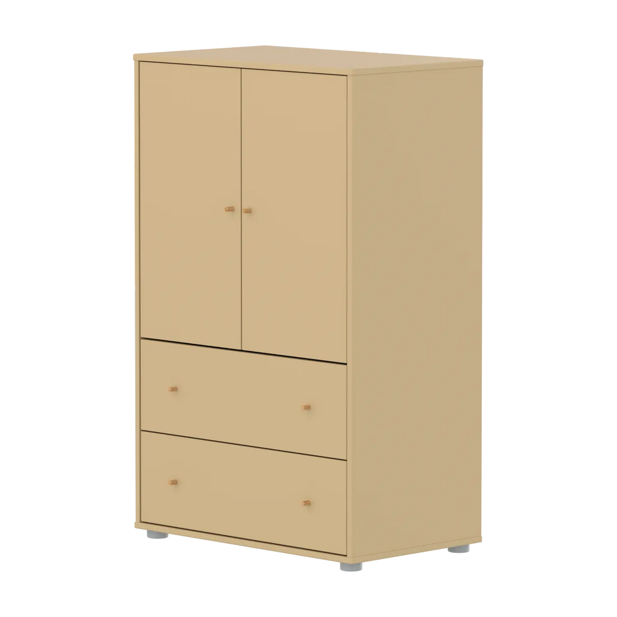 Flexa Saga Schrank, 2 Türen und 2 Schubladen Sand/Eiche/Grau