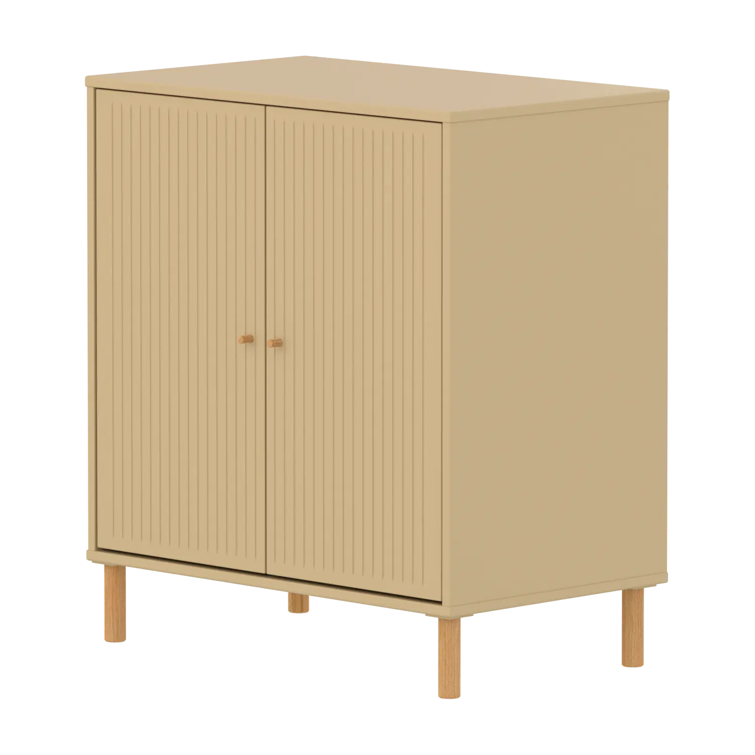 Flexa Saga Schrank, 2 Türen mit Rillen Sand/Eiche