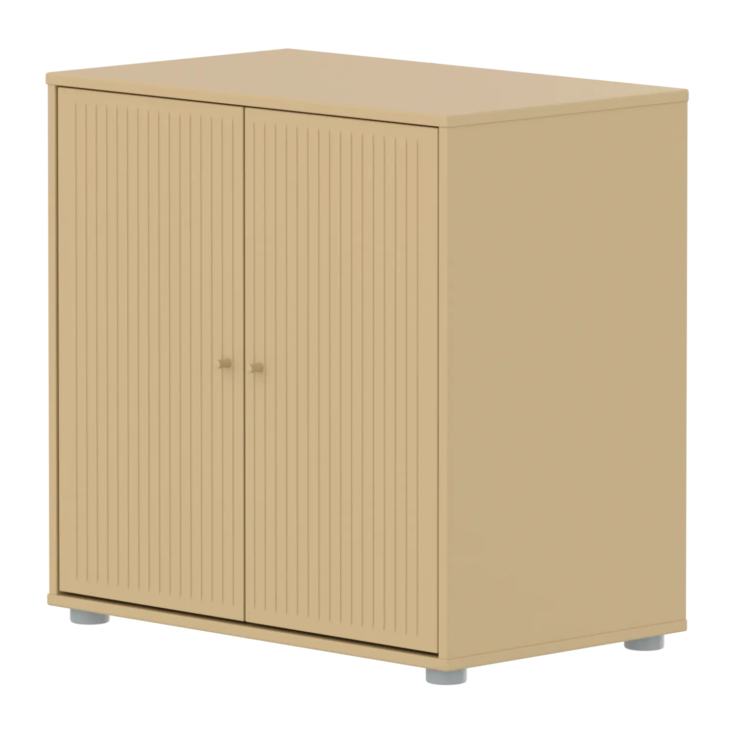 Flexa Saga Schrank, 2 Türen mit Rillen Sand/Grau