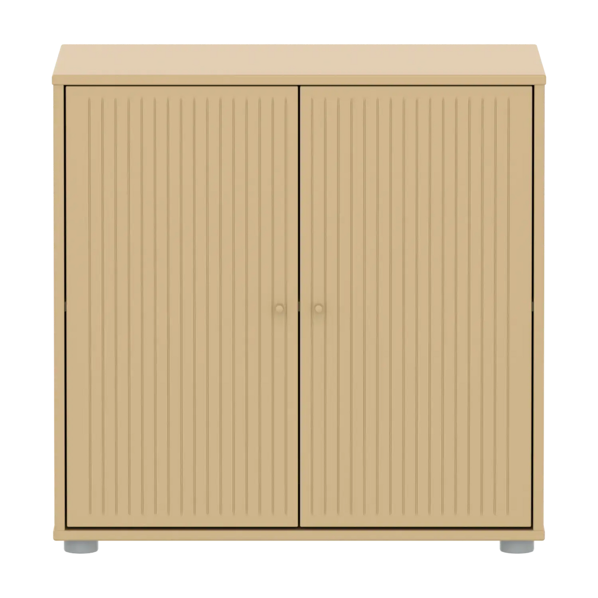 Flexa Saga Schrank, 2 Türen mit Rillen Sand/Grau