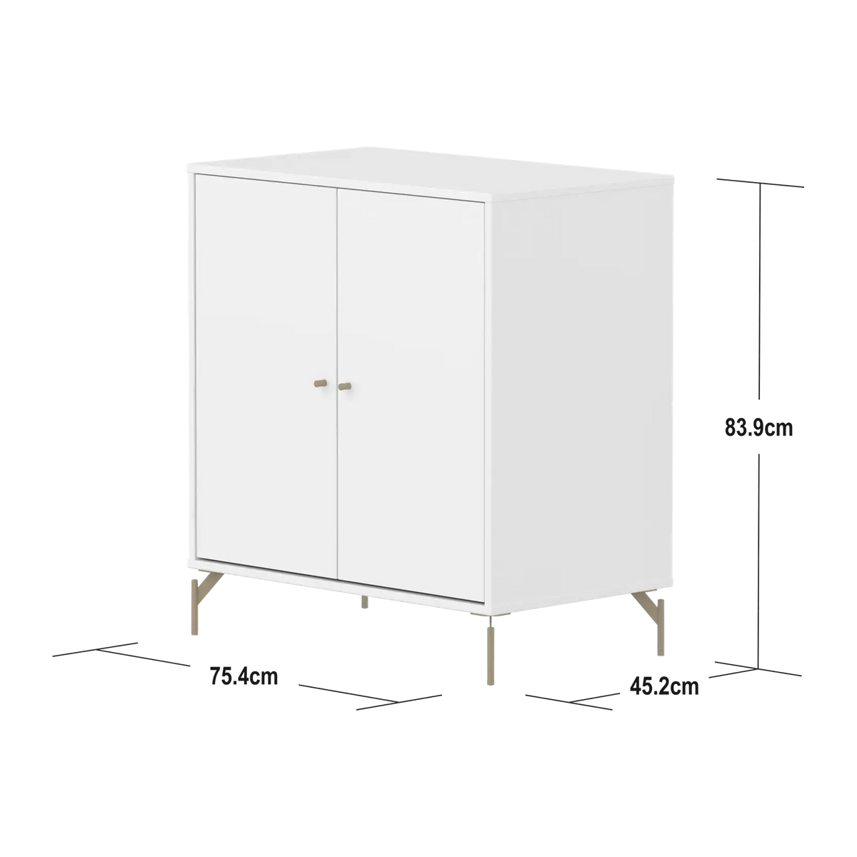 Flexa Saga Schrank, 2 Türen Weiss/Sand