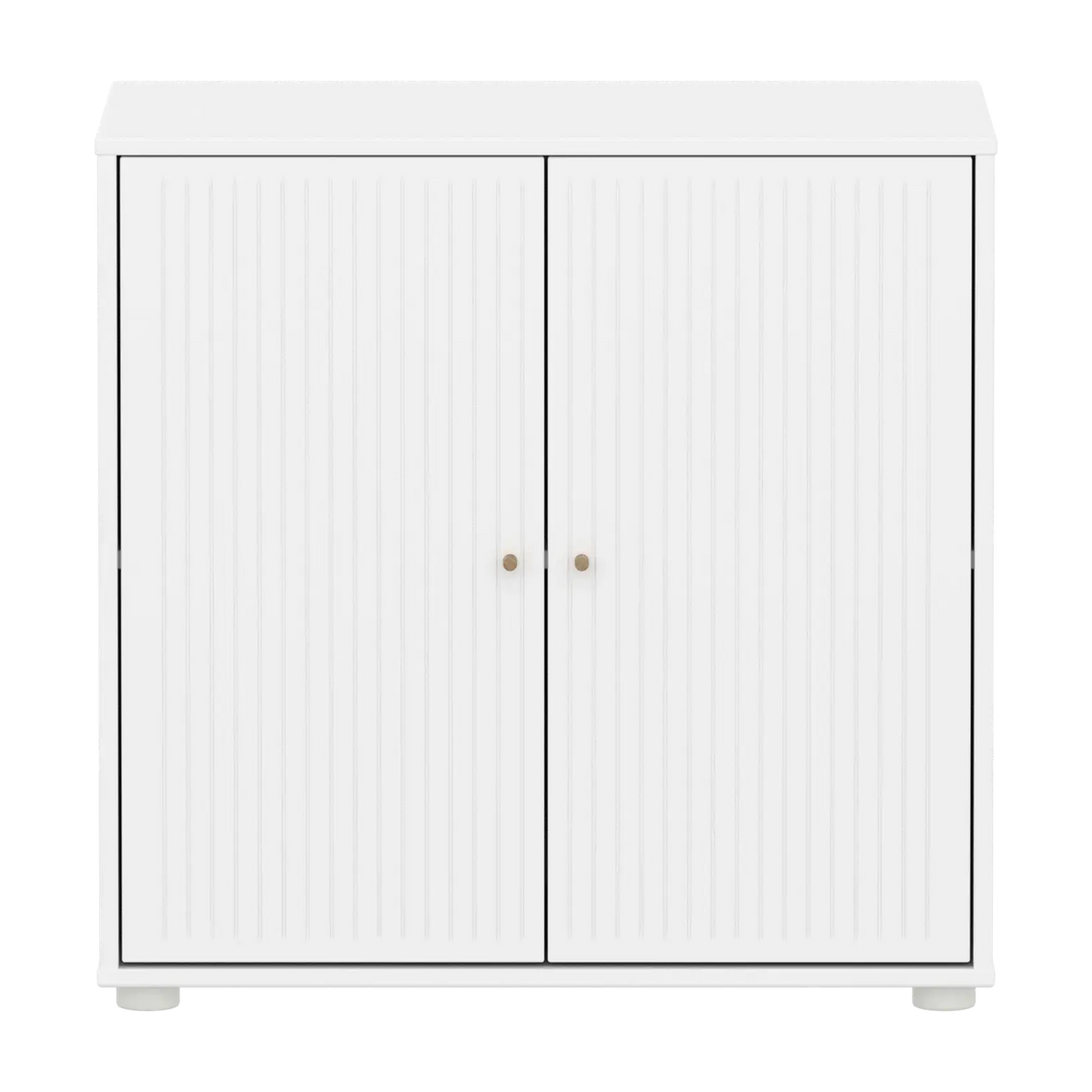 Flexa Saga Schrank, 2 Türen mit Rillen Weiss/Eiche