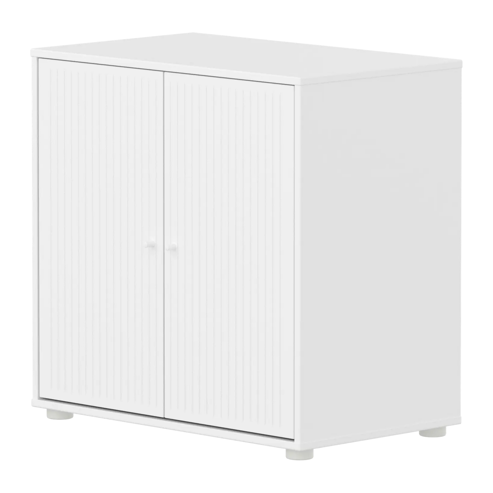 Flexa Saga Schrank, 2 Türen mit Rillen Weiss