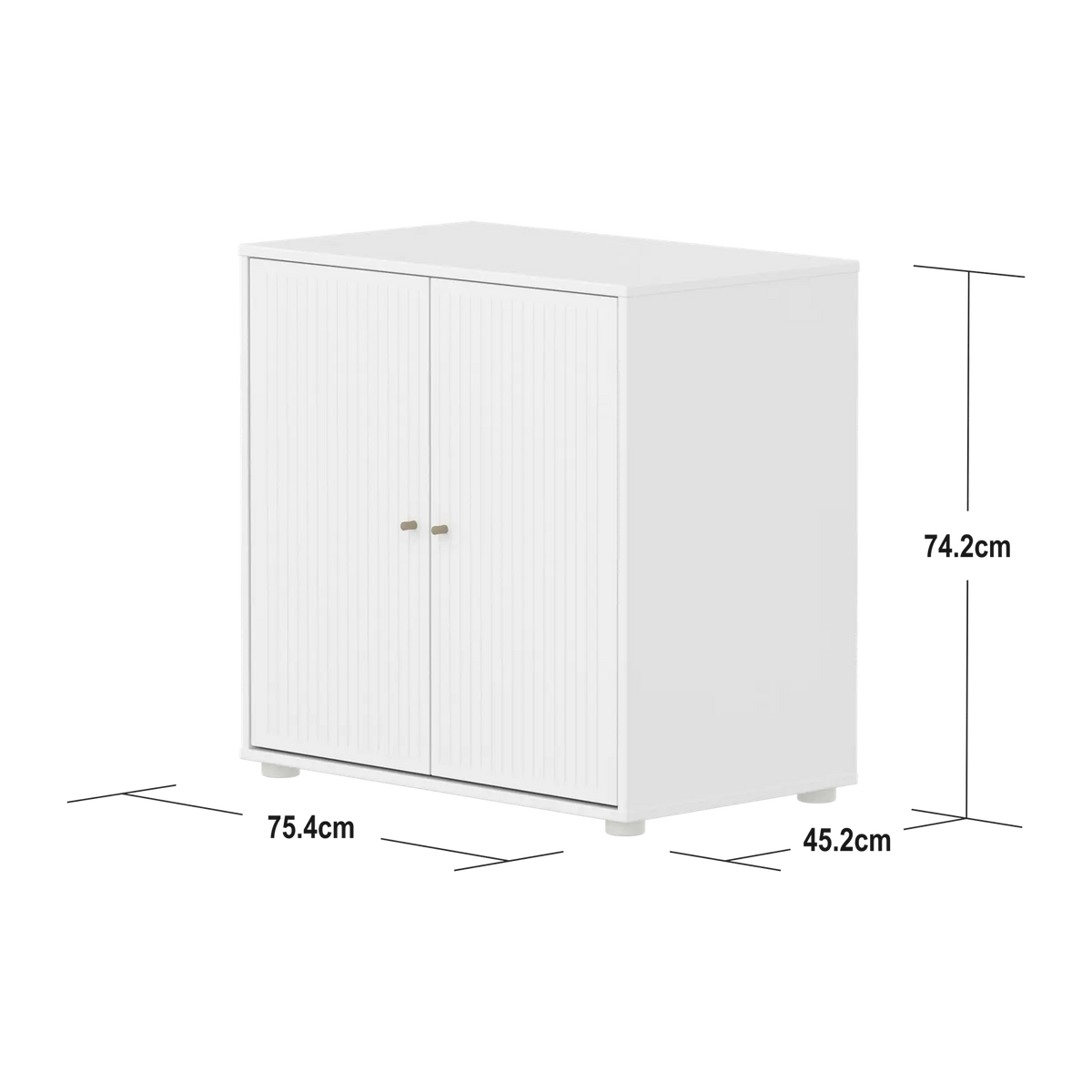 Flexa Saga Schrank, 2 Türen, mit Rillen Weiss/Sand