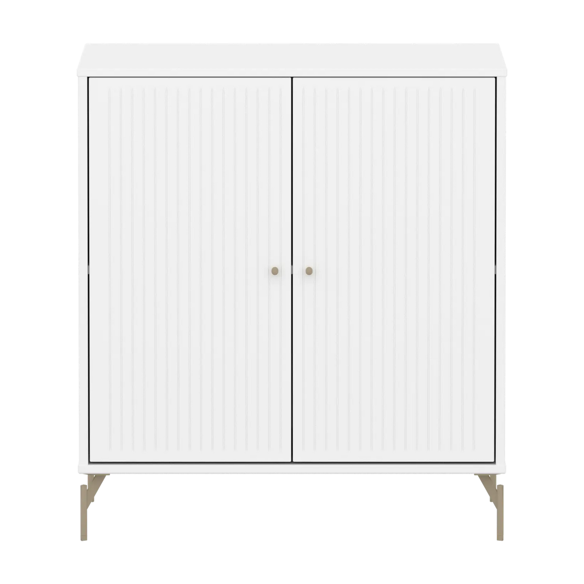 Flexa Saga Schrank, 2 Türen mit Rillen Weiss/Sand